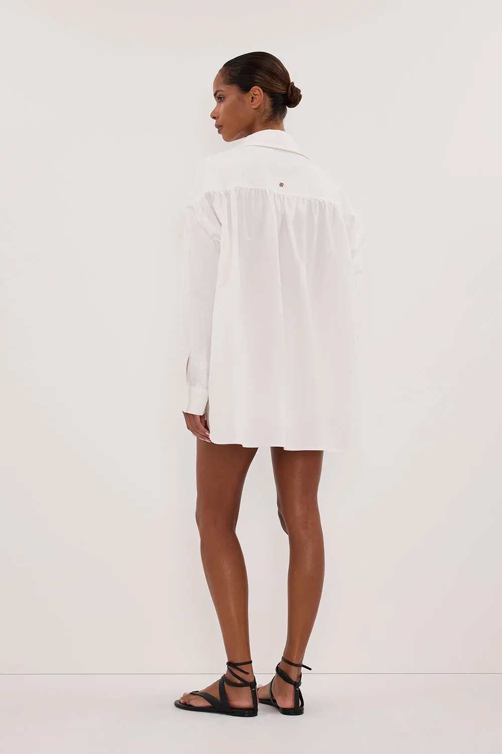 RHEA 2.0 WHITE OVERSIZED COTTON SHIRT sold by Dissh product image thumbnail 4