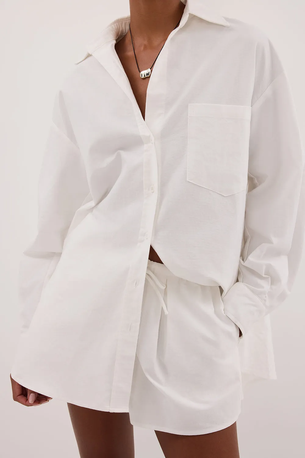 RHEA 2.0 WHITE OVERSIZED COTTON SHIRT sold by Dissh product image thumbnail 5