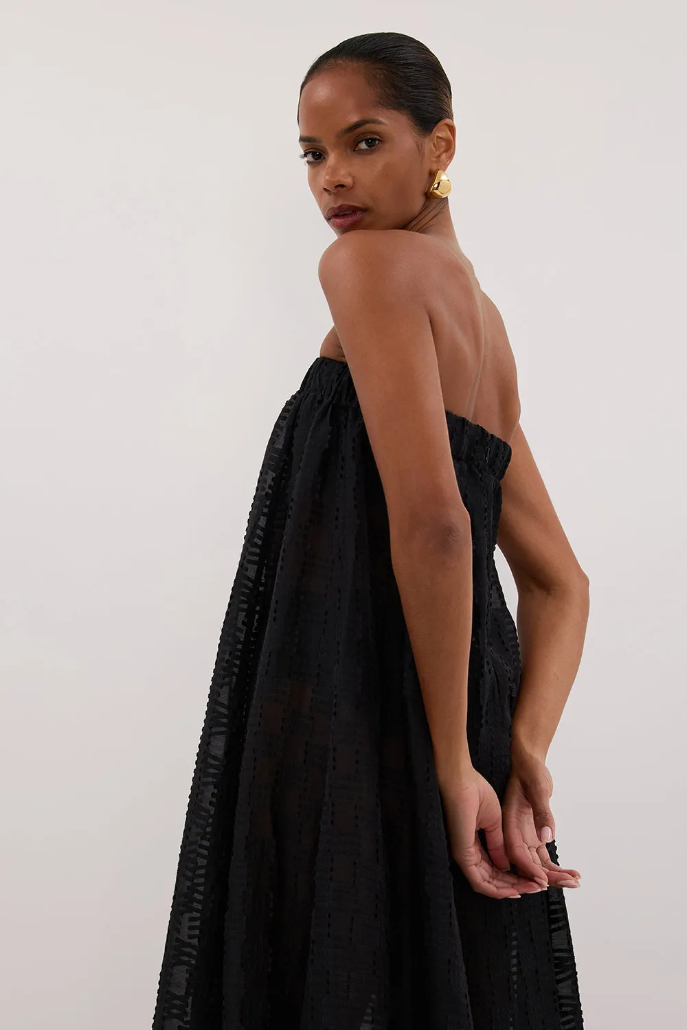 ELBA BLACK SHEER STRAPLESS DRESS sold by Dissh product image thumbnail 2