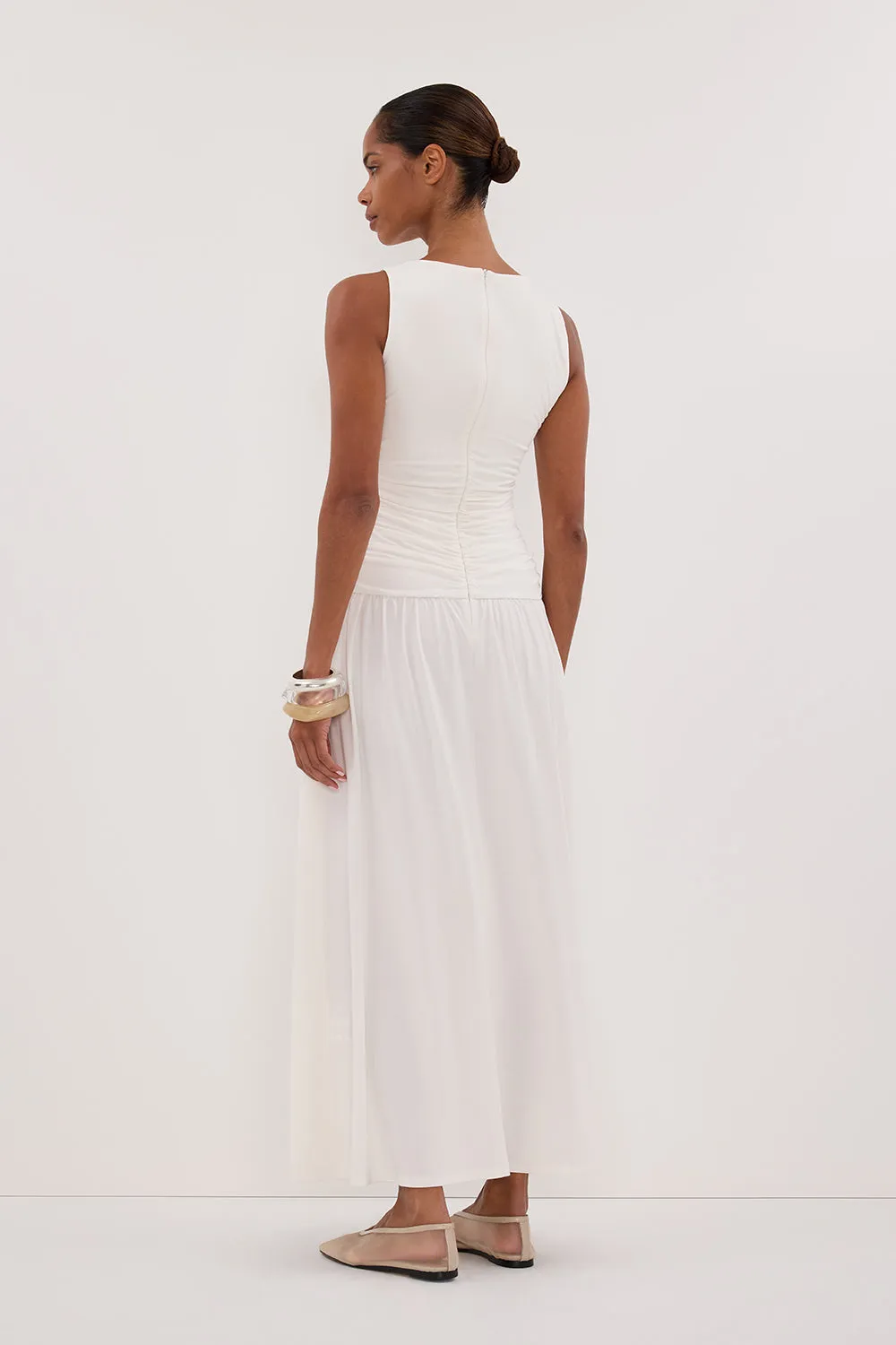 MEG OFF WHITE SLEEVELESS KNIT MIDI DRESS sold by Dissh product image thumbnail 4