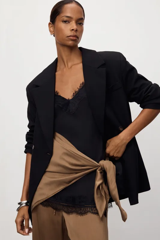 PERCY CHESTNUT SILK SCARF TOP sold by Dissh