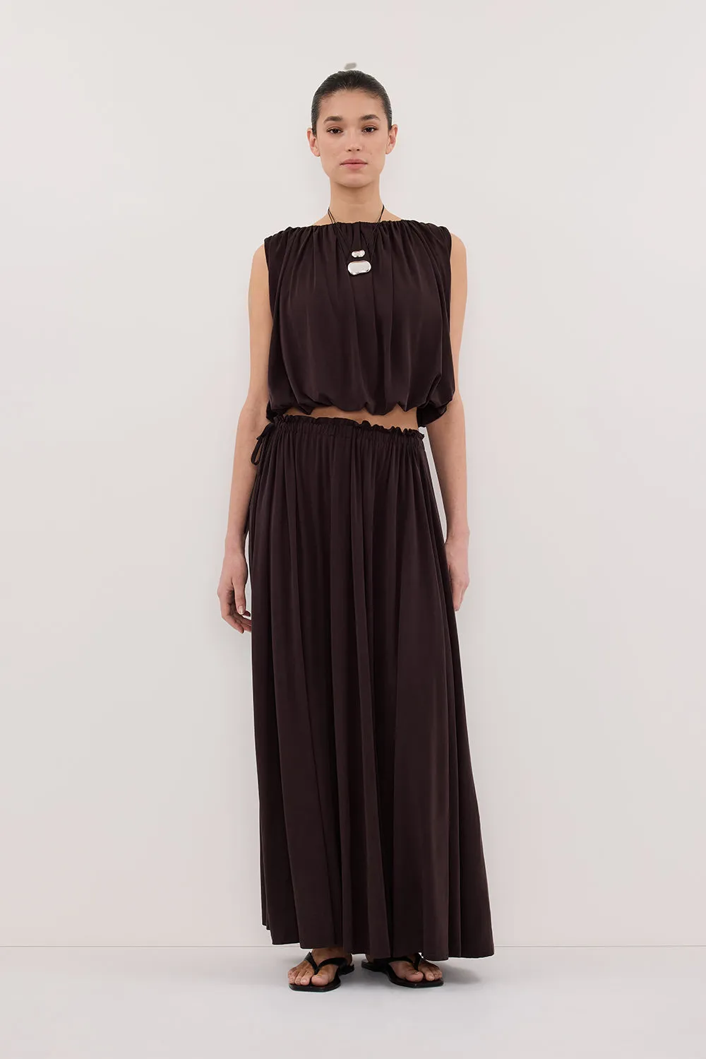 AVA BURNT CHOC SLEEVELESS MODAL BLEND TOP sold by Dissh product image thumbnail 2