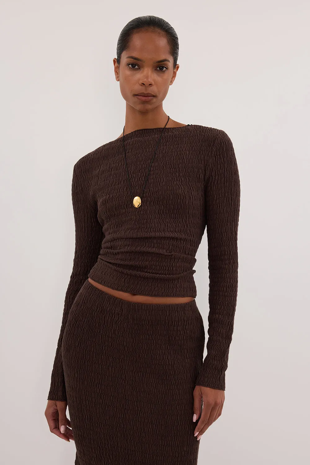 MELISSA CHOC LONG SLEEVE KNIT TOP sold by Dissh product image thumbnail 3