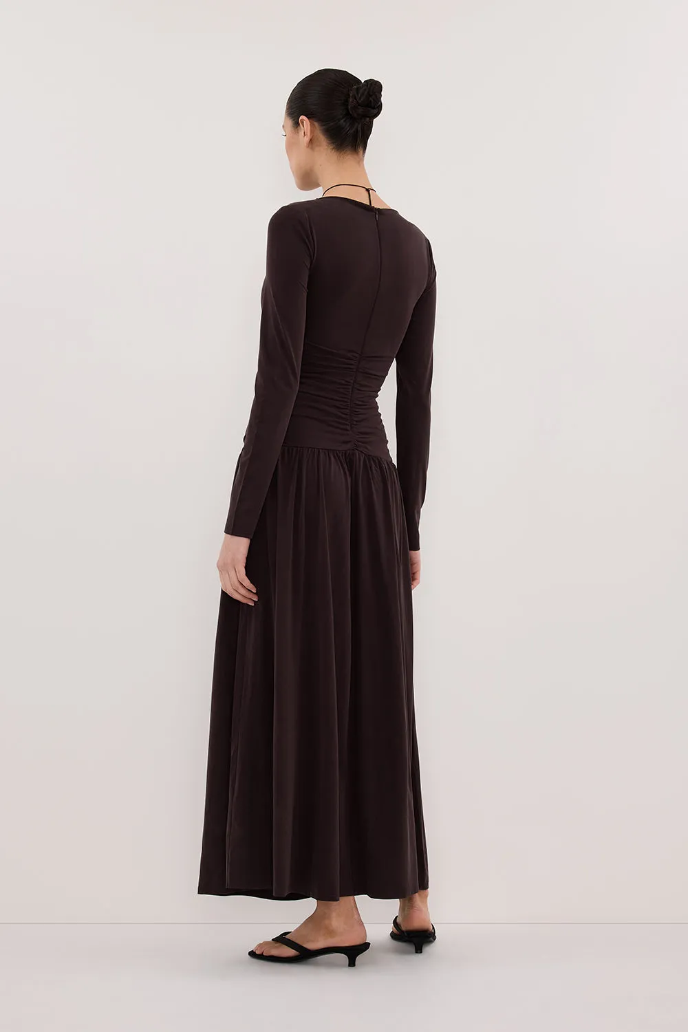 MEG BURNT CHOC LONG SLEEVE KNIT MIDI DRESS sold by Dissh product image thumbnail 5