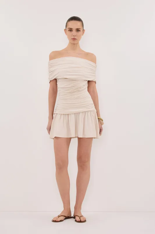 FEZ BONE OFF SHOULDER MINI DRESS sold by Dissh