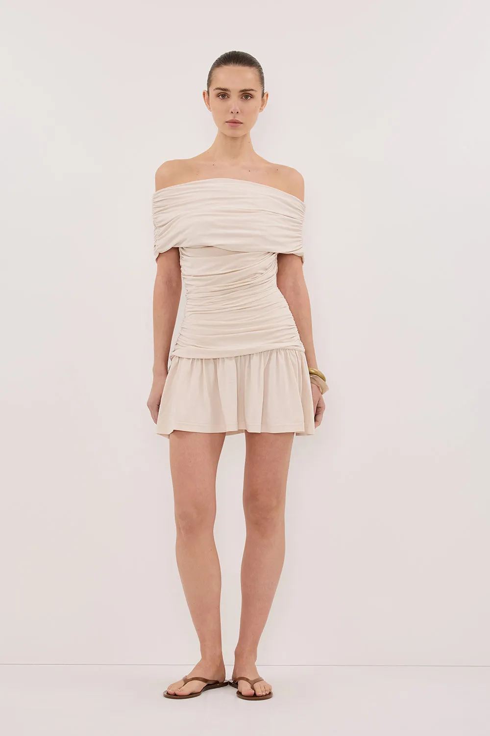 FEZ BONE OFF SHOULDER MINI DRESS sold by Dissh