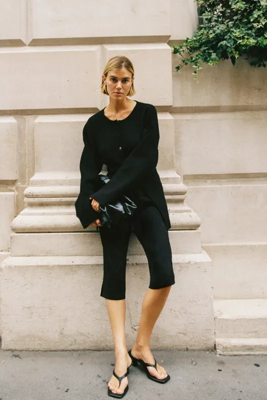 MARTHA BLACK CINCHED KNIT CARDIGAN sold by Dissh