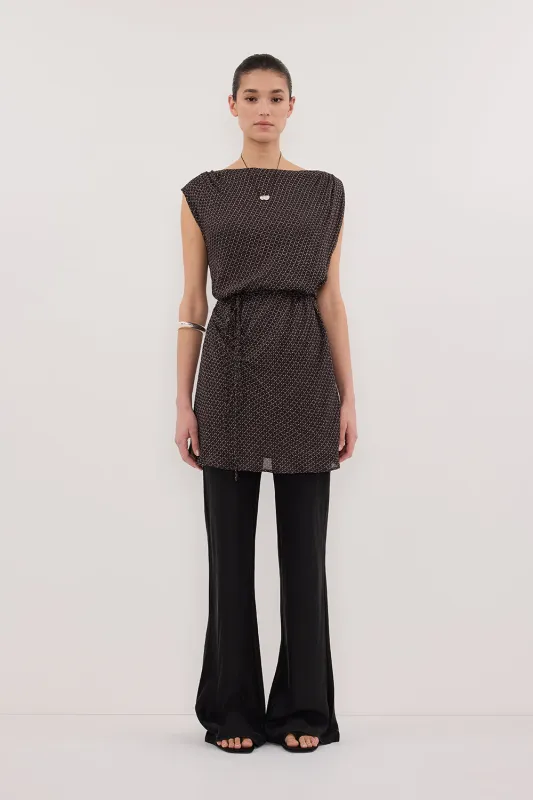 KYRA BLACK SILK BIAS PANTS sold by Dissh