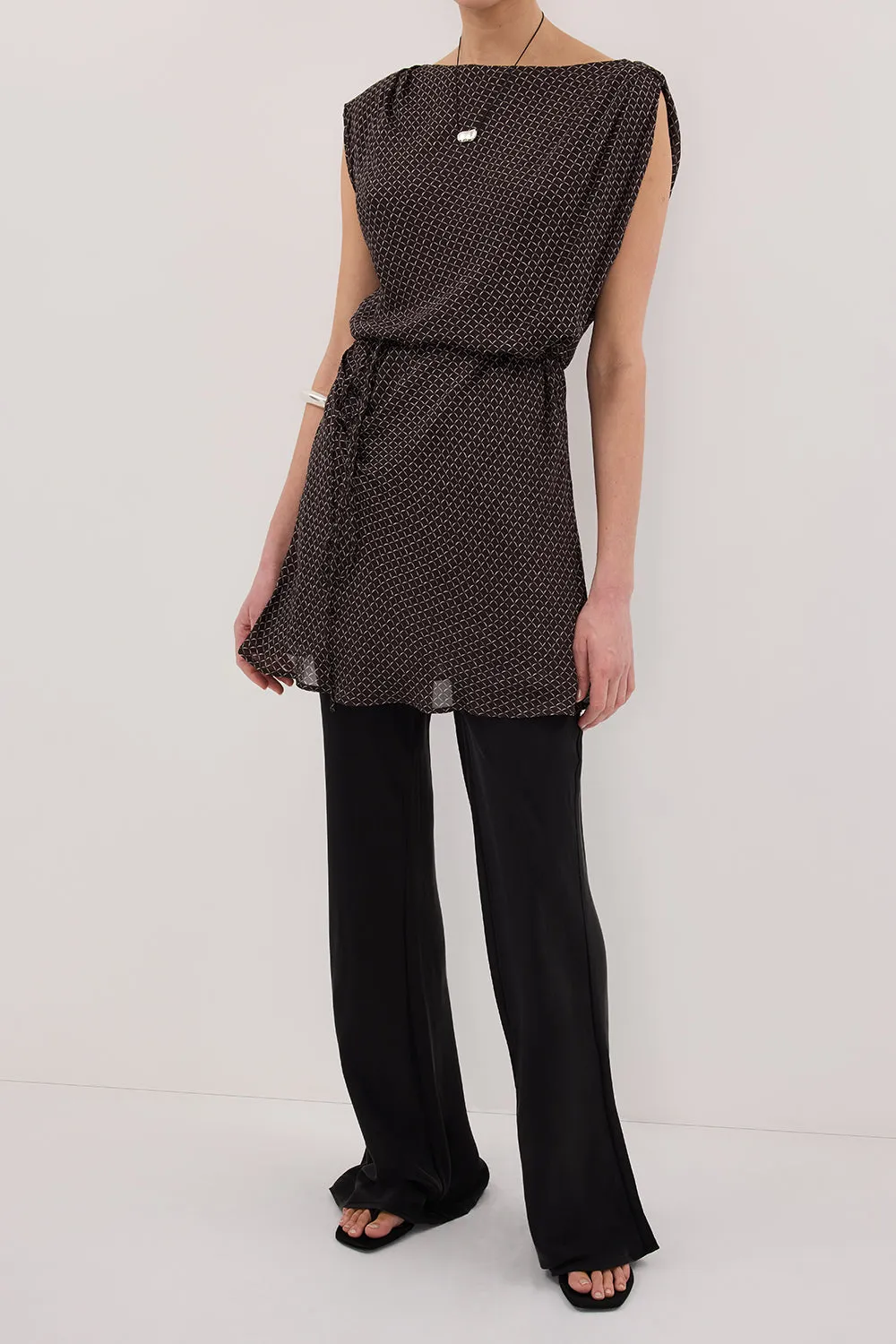 KYRA BLACK SILK BIAS PANTS sold by Dissh product image thumbnail 2