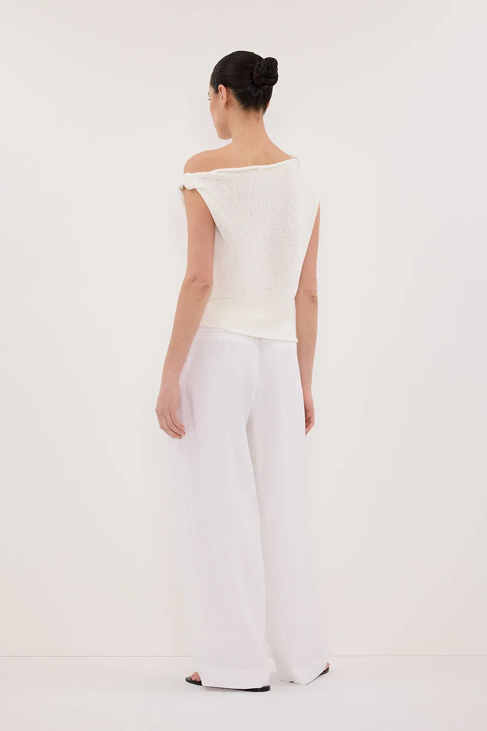 KARA OFF WHITE ASYM KNIT TOP sold by Dissh product image thumbnail 4