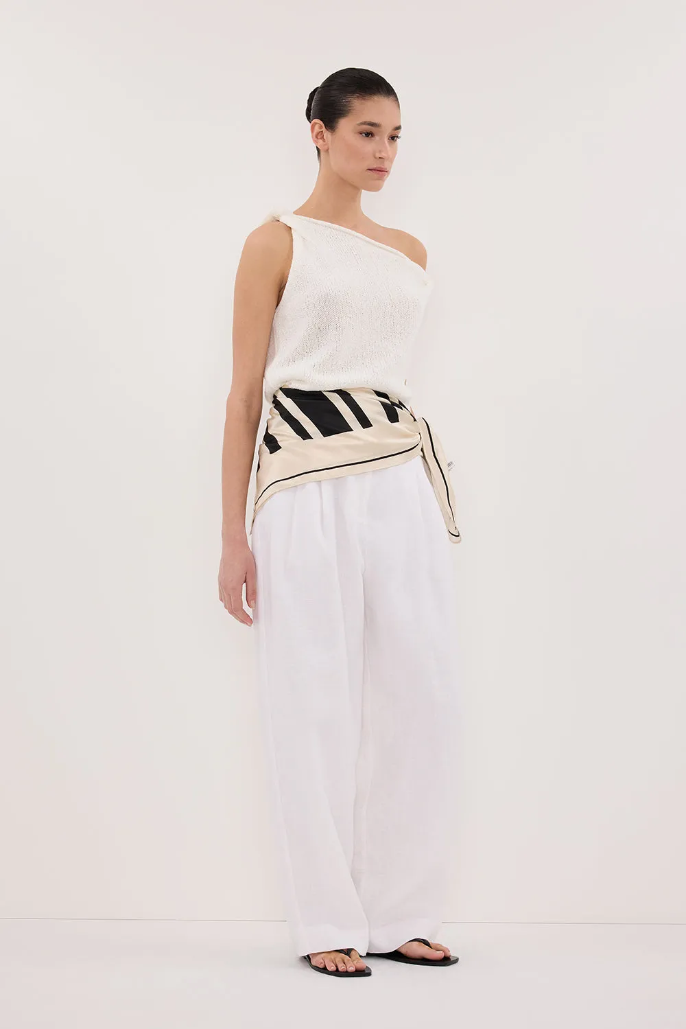 KARA OFF WHITE ASYM KNIT TOP sold by Dissh product image thumbnail 3