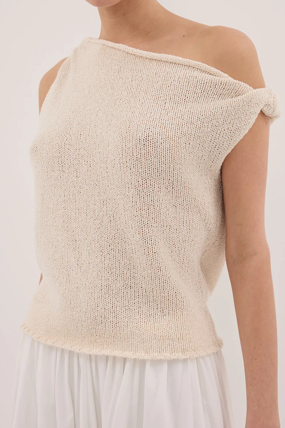 KARA SANDSTONE ASYM KNIT TOP sold by Dissh product image thumbnail 5