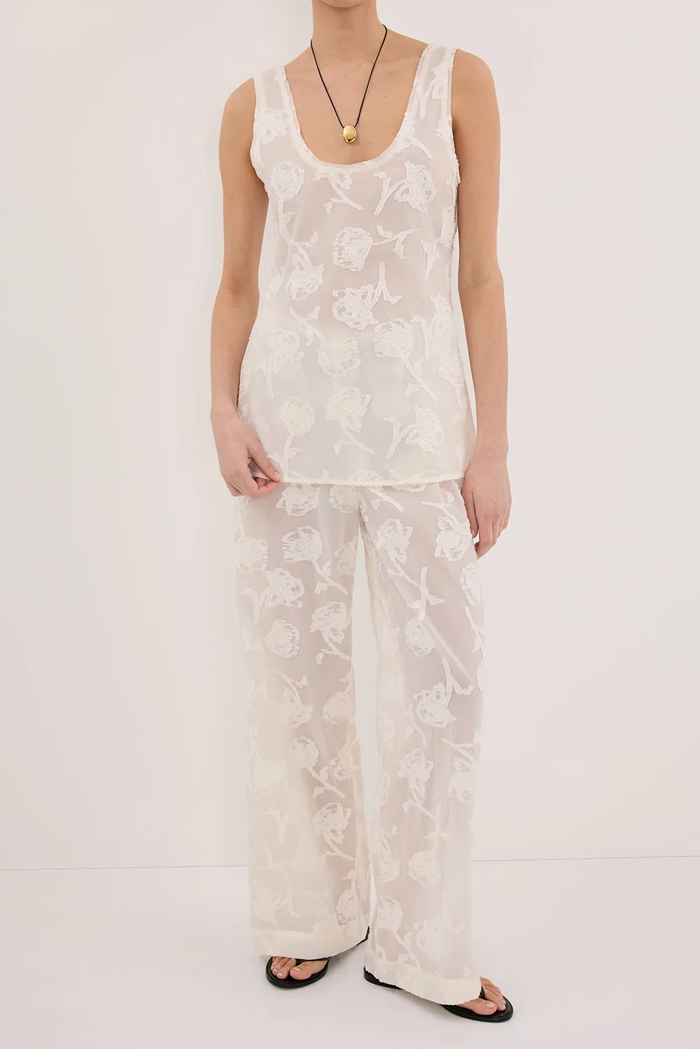 AZALEA OFF WHITE JACQUARD PANT sold by Dissh product image thumbnail 3