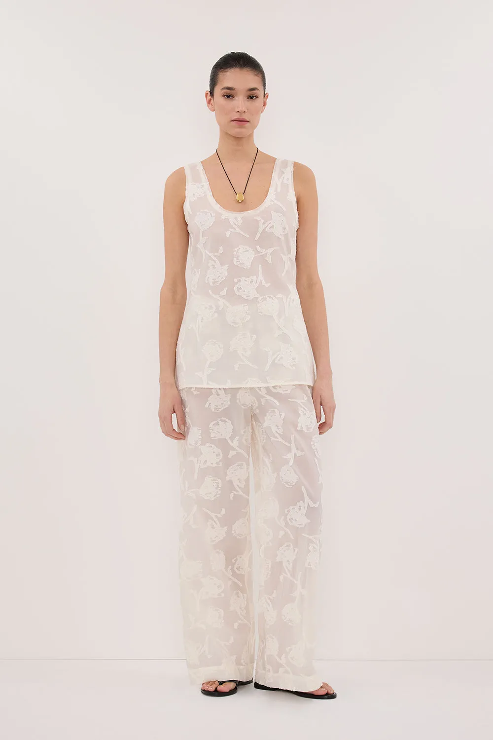 AZALEA OFF WHITE JACQUARD PANT sold by Dissh product image thumbnail 2