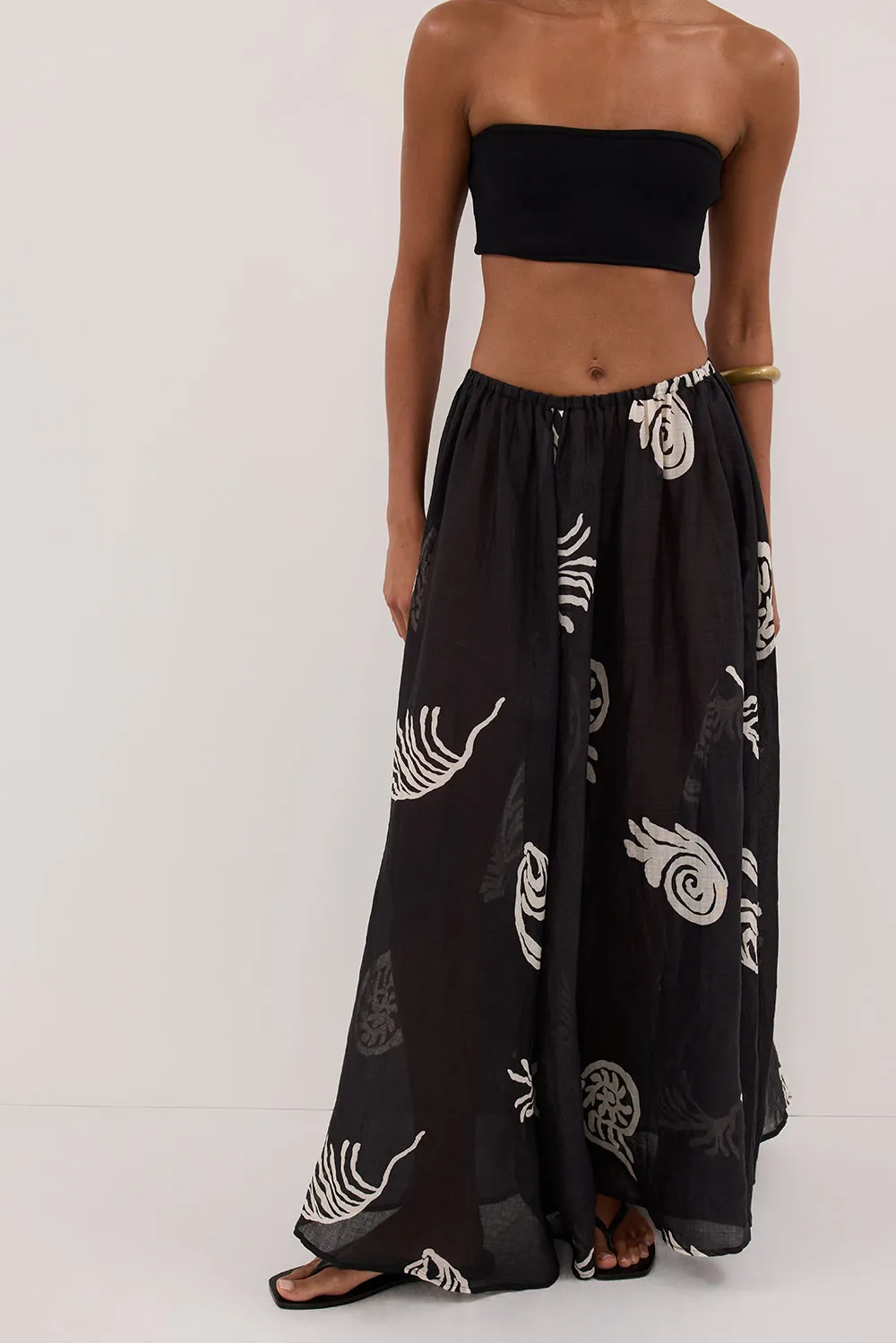 POSITANO BLACK RAMIE MIDI SKIRT sold by Dissh product image thumbnail 2