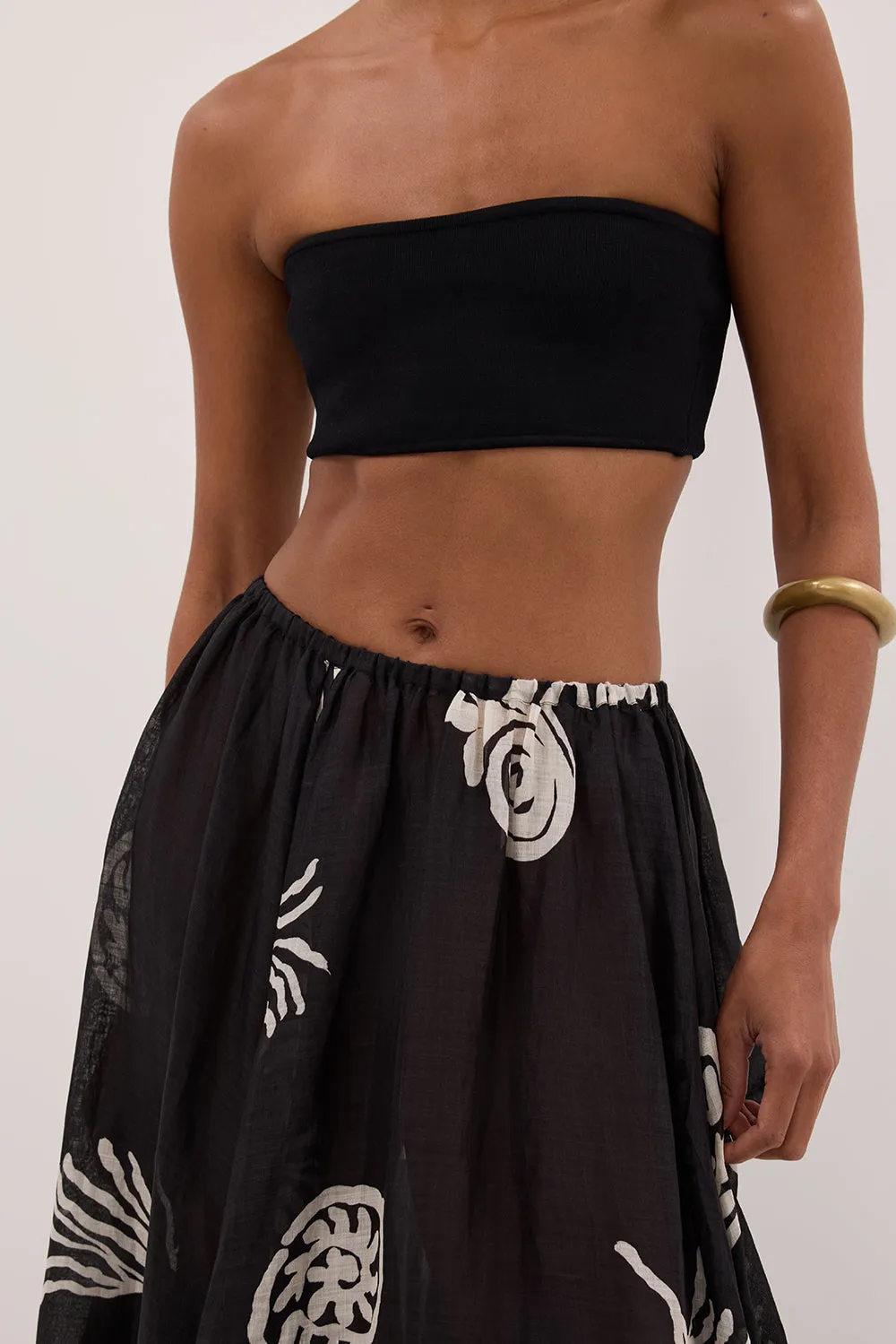 POSITANO BLACK RAMIE MIDI SKIRT sold by Dissh product image thumbnail 5