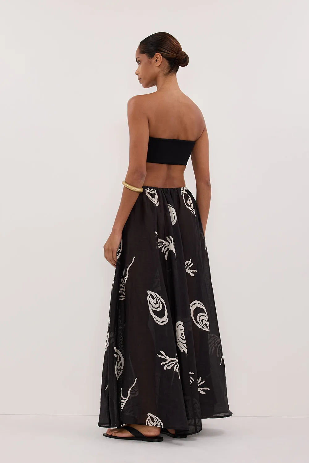 POSITANO BLACK RAMIE MIDI SKIRT sold by Dissh product image thumbnail 4