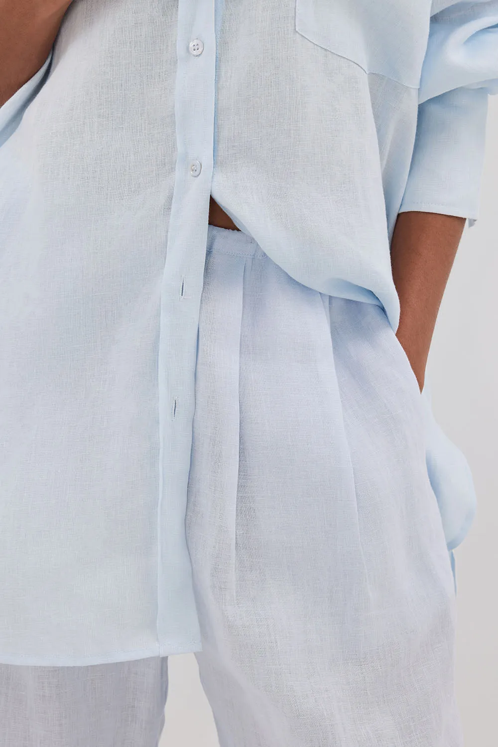 ELLIS ICE BLUE LINEN PANT sold by Dissh product image thumbnail 5