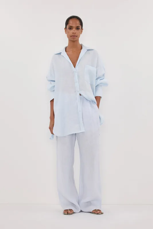 ELLIS ICE BLUE LINEN PANT - PRE ORDER sold by Dissh