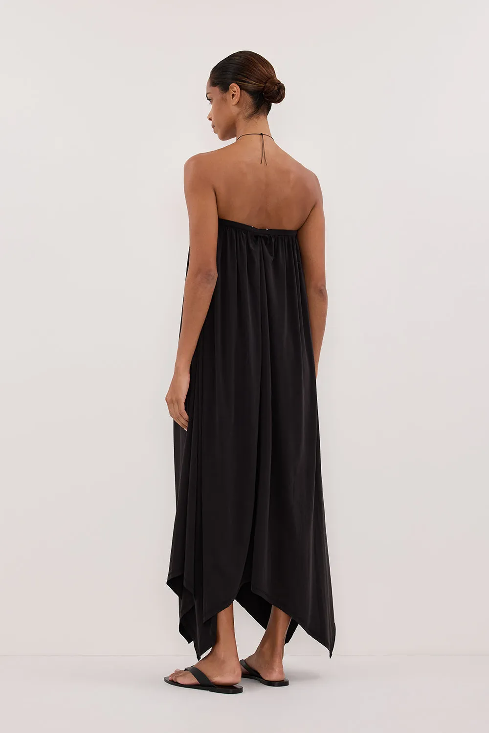 AVA BLACK STRAPELESS MIDI DRESS sold by Dissh product image thumbnail 4