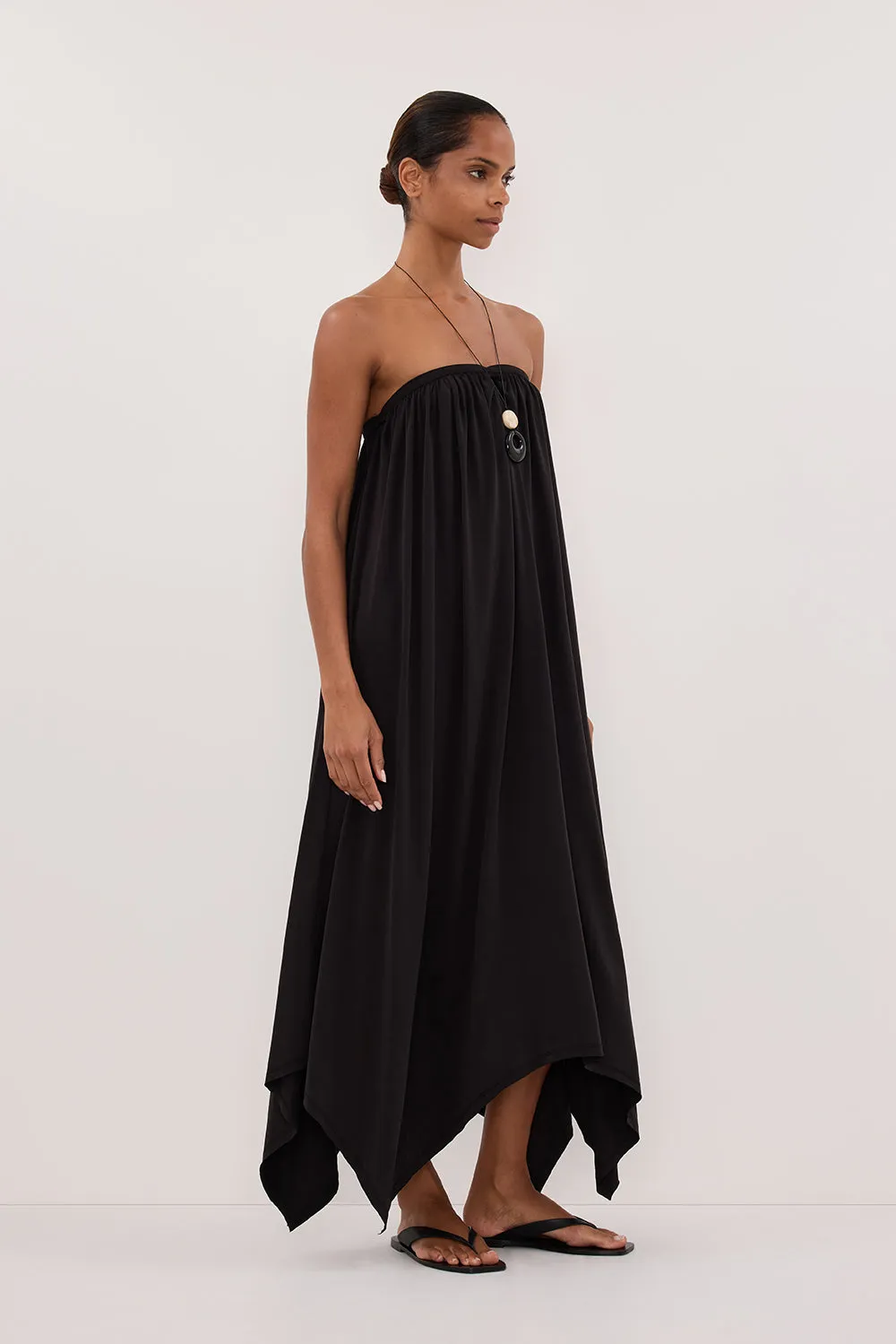 AVA BLACK STRAPELESS MIDI DRESS sold by Dissh product image thumbnail 3