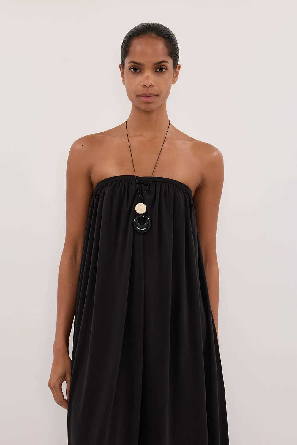 AVA BLACK STRAPELESS MIDI DRESS sold by Dissh product image thumbnail 2