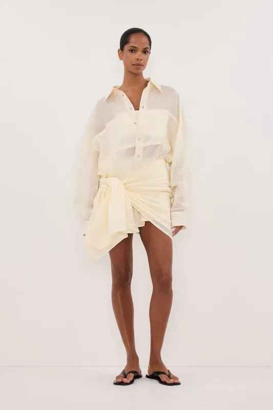 KAI STRAW OVERSIZED RAMIE LONG SLEEVE SHIRT sold by Dissh