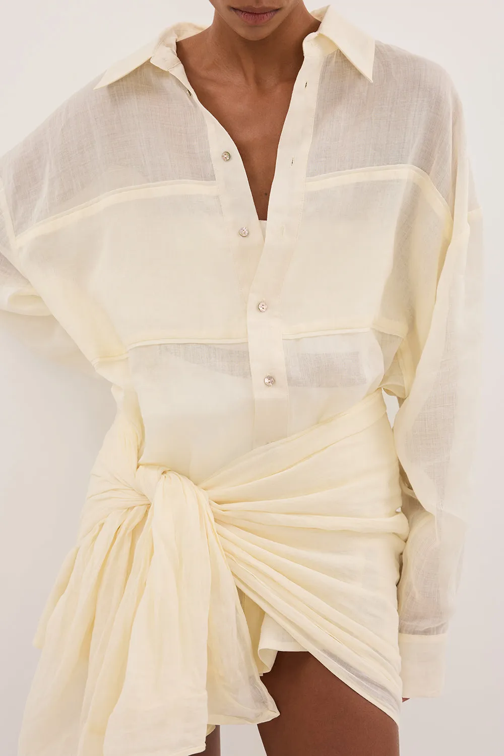 KAI STRAW OVERSIZED RAMIE LONG SLEEVE SHIRT sold by Dissh product image thumbnail 5