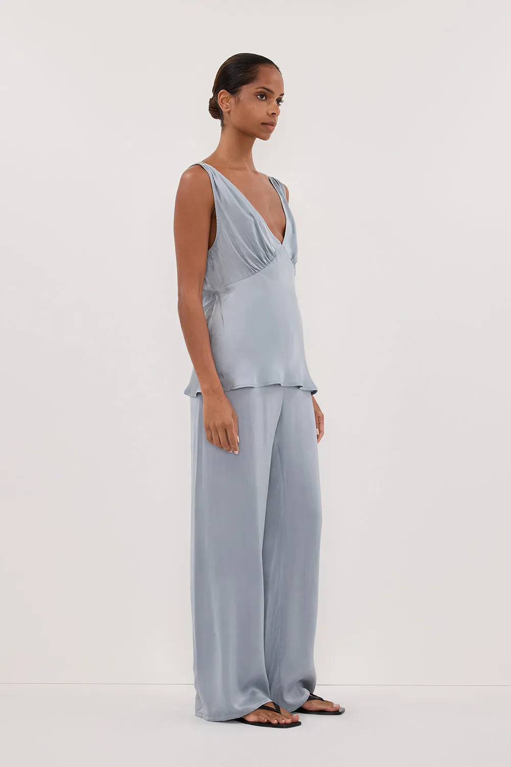 PERCY DUSTY BLUE SILK PANT sold by Dissh product image thumbnail 3