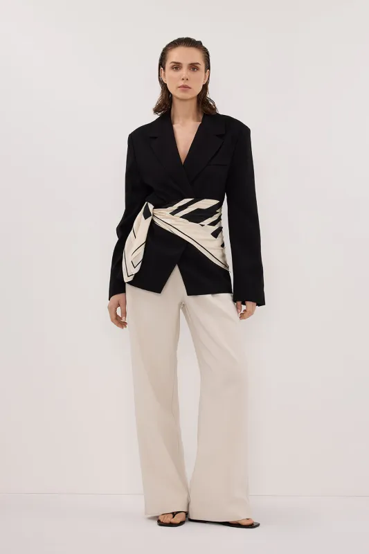 SURI BLACK CINCHED BLAZER sold by Dissh