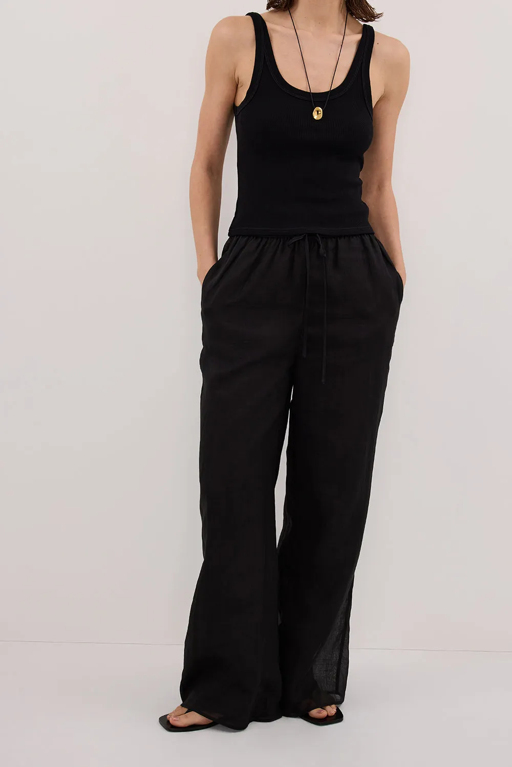 GINNY BLACK RAMIE PANT sold by Dissh product image thumbnail 2