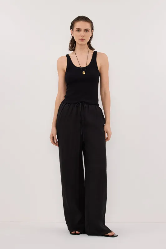 GINNY BLACK RAMIE PANT sold by Dissh