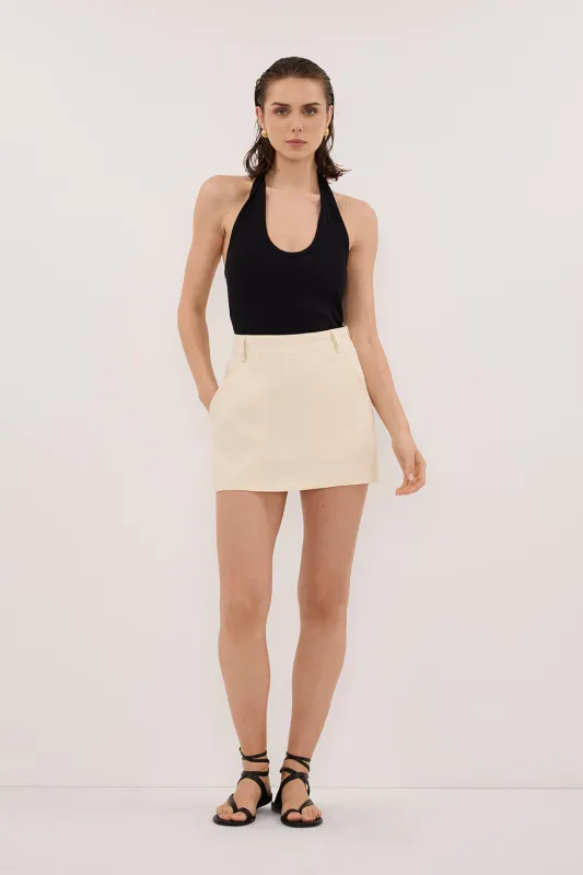 EVIE STRAW LINEN SKORT sold by Dissh