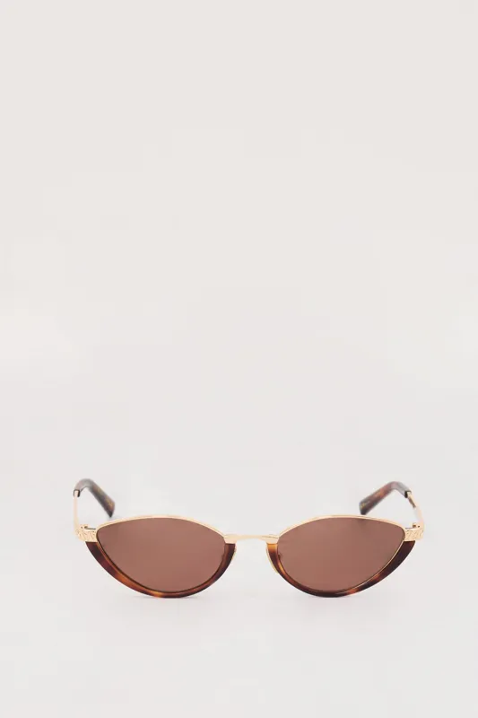 LUV LOU THE LIA GOLD BROWN SUNGLASSES sold by Dissh