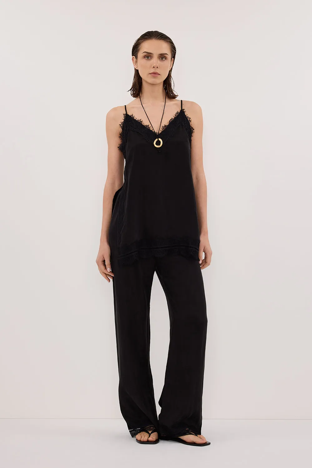 ANDREA BLACK CUPRO LACE PANT sold by Dissh product image thumbnail 2