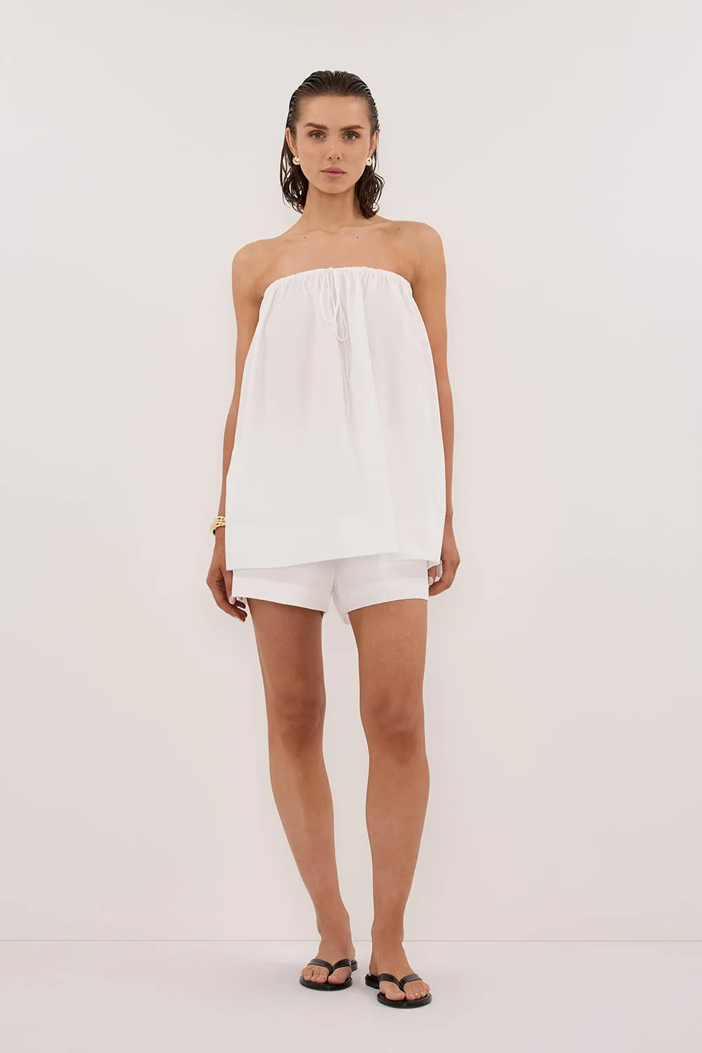 SOMMER WHITE POPLIN SHORT sold by Dissh