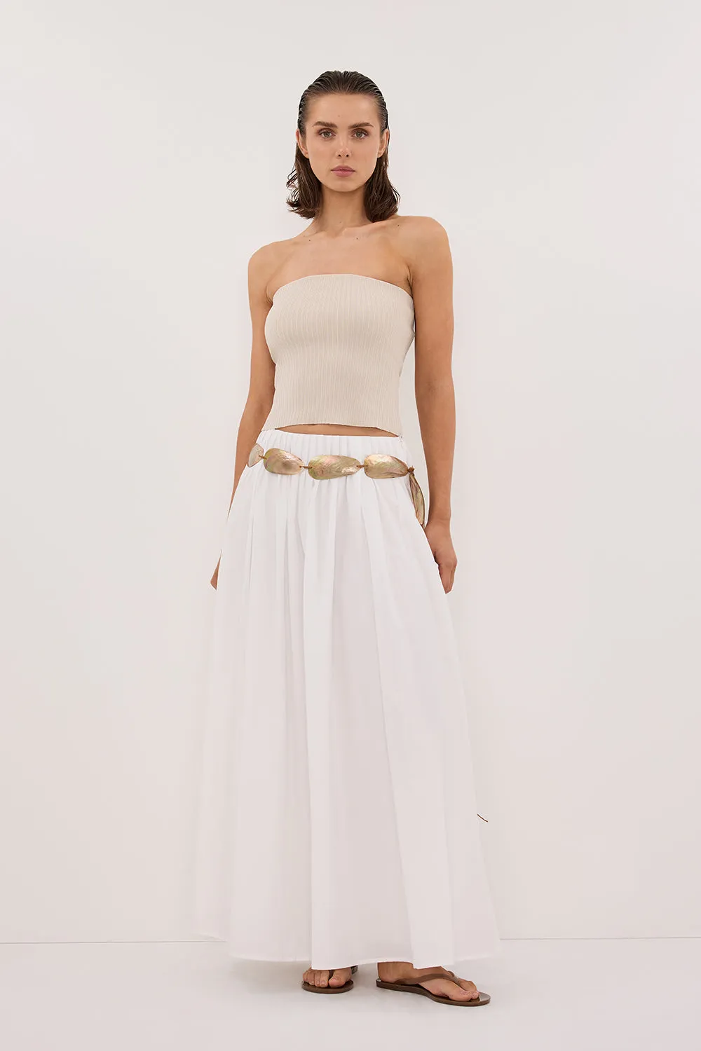 LIMA BONE STRAPLESS BANDEAU KNIT TOP sold by Dissh