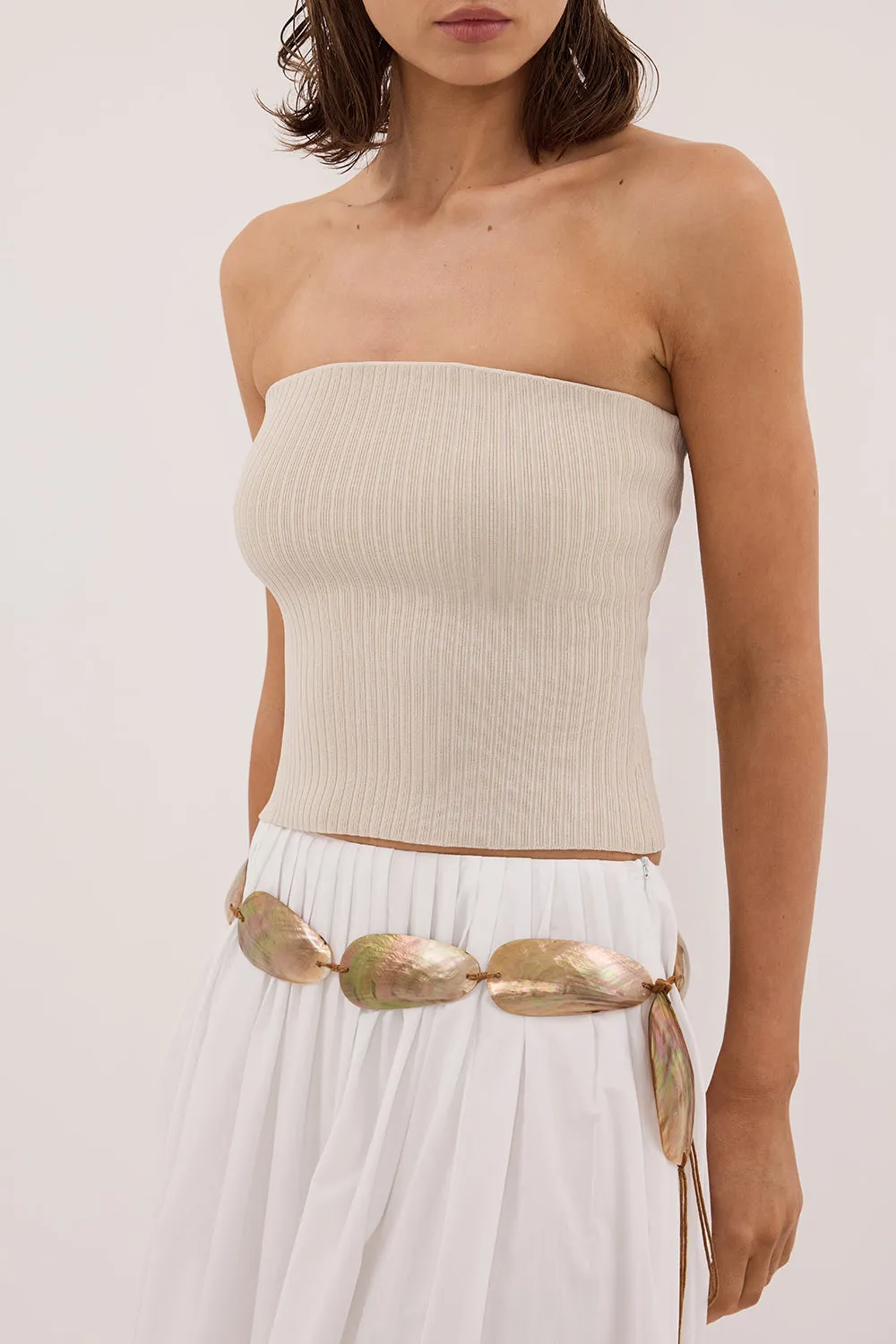 LIMA BONE STRAPLESS BANDEAU KNIT TOP sold by Dissh product image thumbnail 5