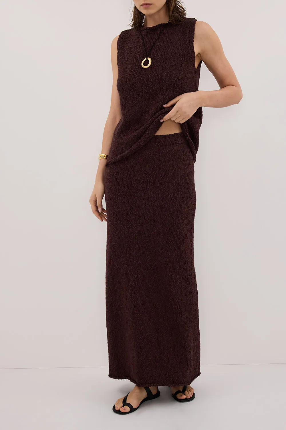 DINA CHOC KNIT MIDI SKIRT sold by Dissh product image thumbnail 3