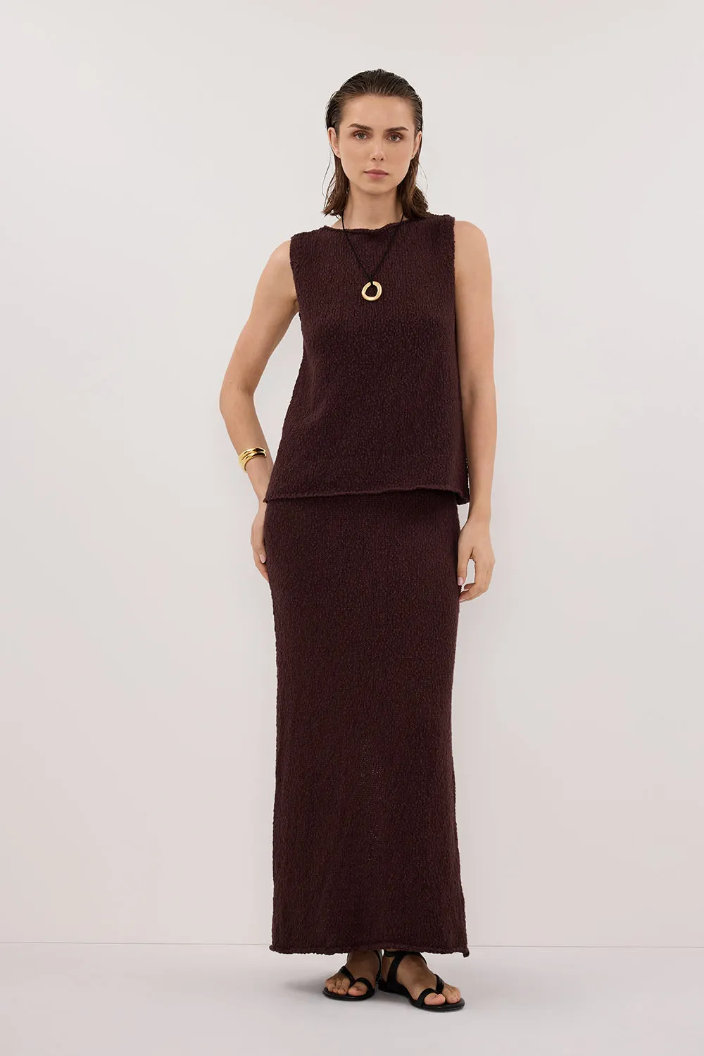 DINA CHOC KNIT MIDI SKIRT sold by Dissh product image thumbnail 2