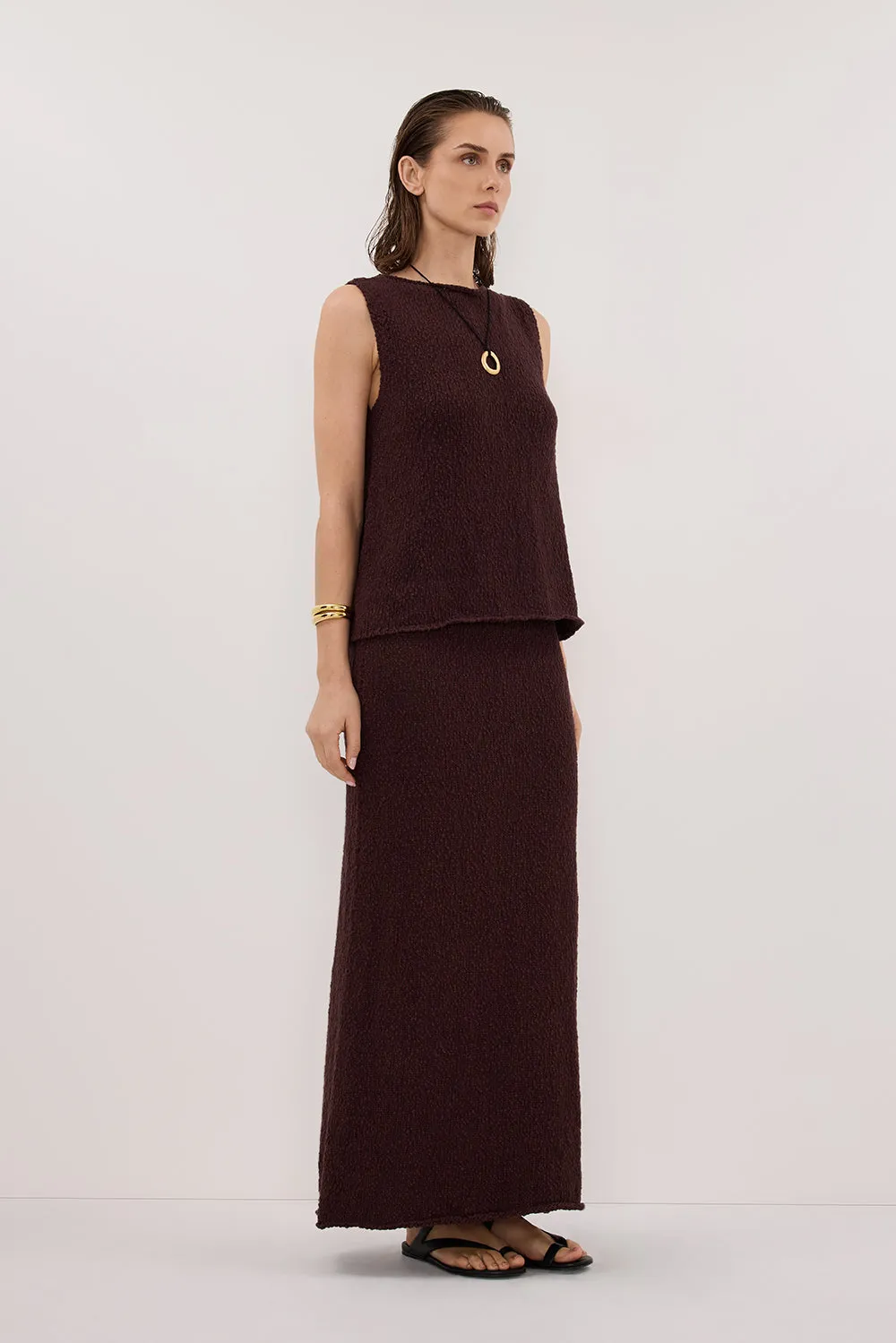 DINA CHOC KNIT MIDI SKIRT sold by Dissh product image thumbnail 4