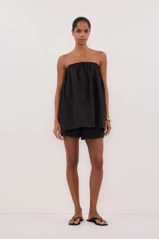 SOMMER BLACK POPLIN SHORT sold by Dissh