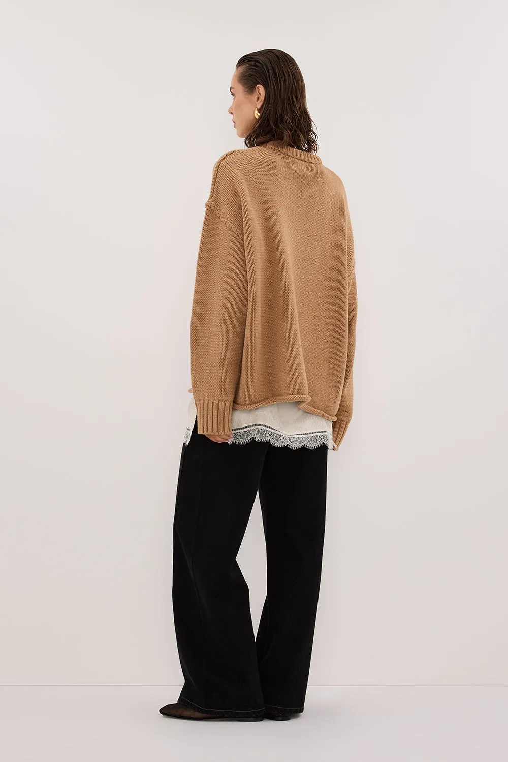 ROY WHEAT LONGLINE KNIT JUMPER sold by Dissh product image thumbnail 4