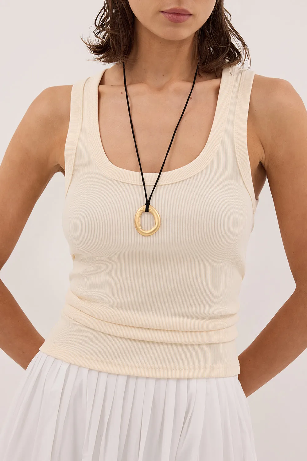 CLARA SANDSTONE SCOOP NECK TANK TOP sold by Dissh product image thumbnail 5