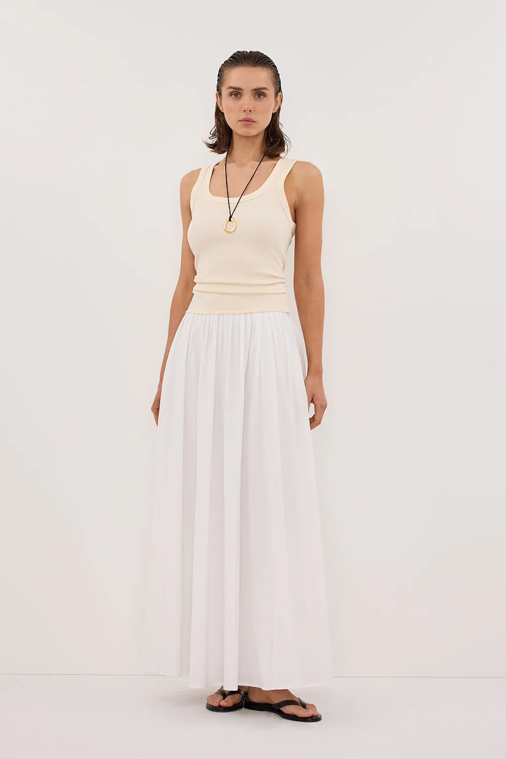 CLARA SANDSTONE SCOOP NECK TANK TOP sold by Dissh