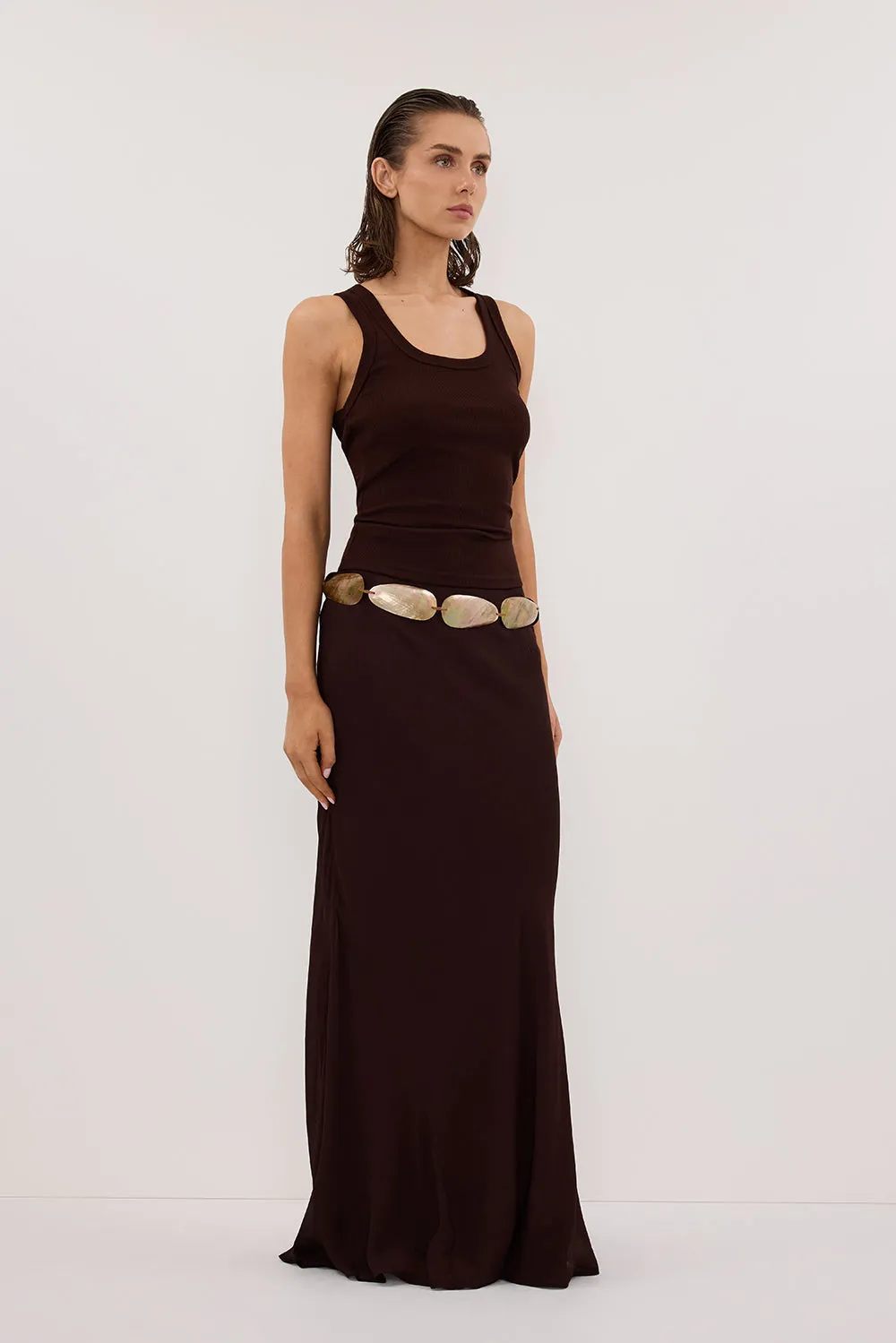CLARA BURNT CHOC SCOOP NECK TANK TOP sold by Dissh product image thumbnail 3