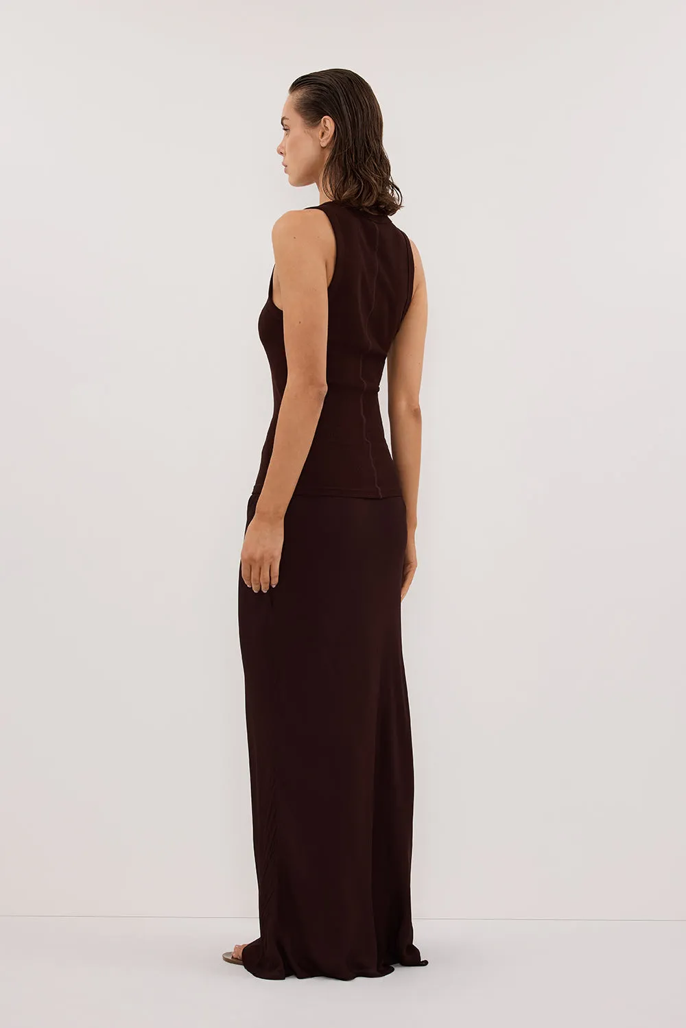 CLARA BURNT CHOC SCOOP NECK TANK TOP sold by Dissh product image thumbnail 4