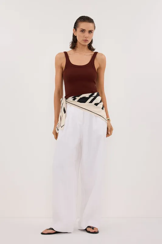 PHOEBE CINNAMON SCOOP NECK TANK TOP sold by Dissh