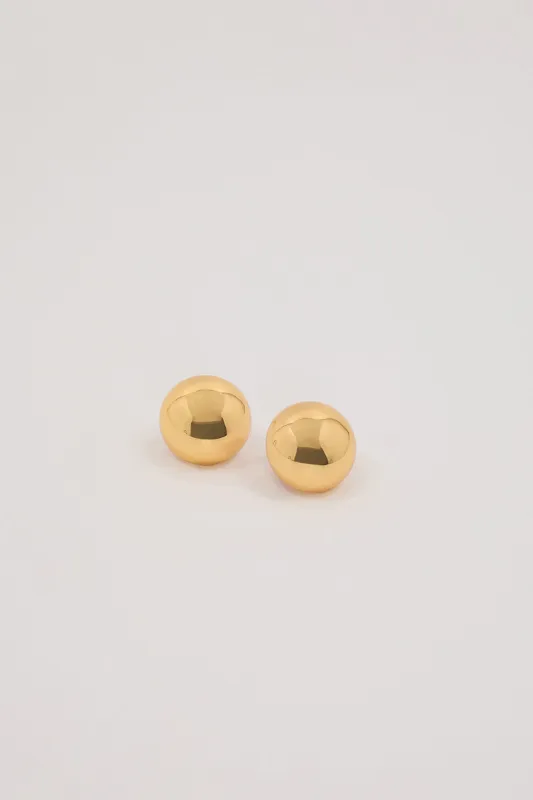 ANNA ROSSI DOMED GOLD EARRING sold by Dissh
