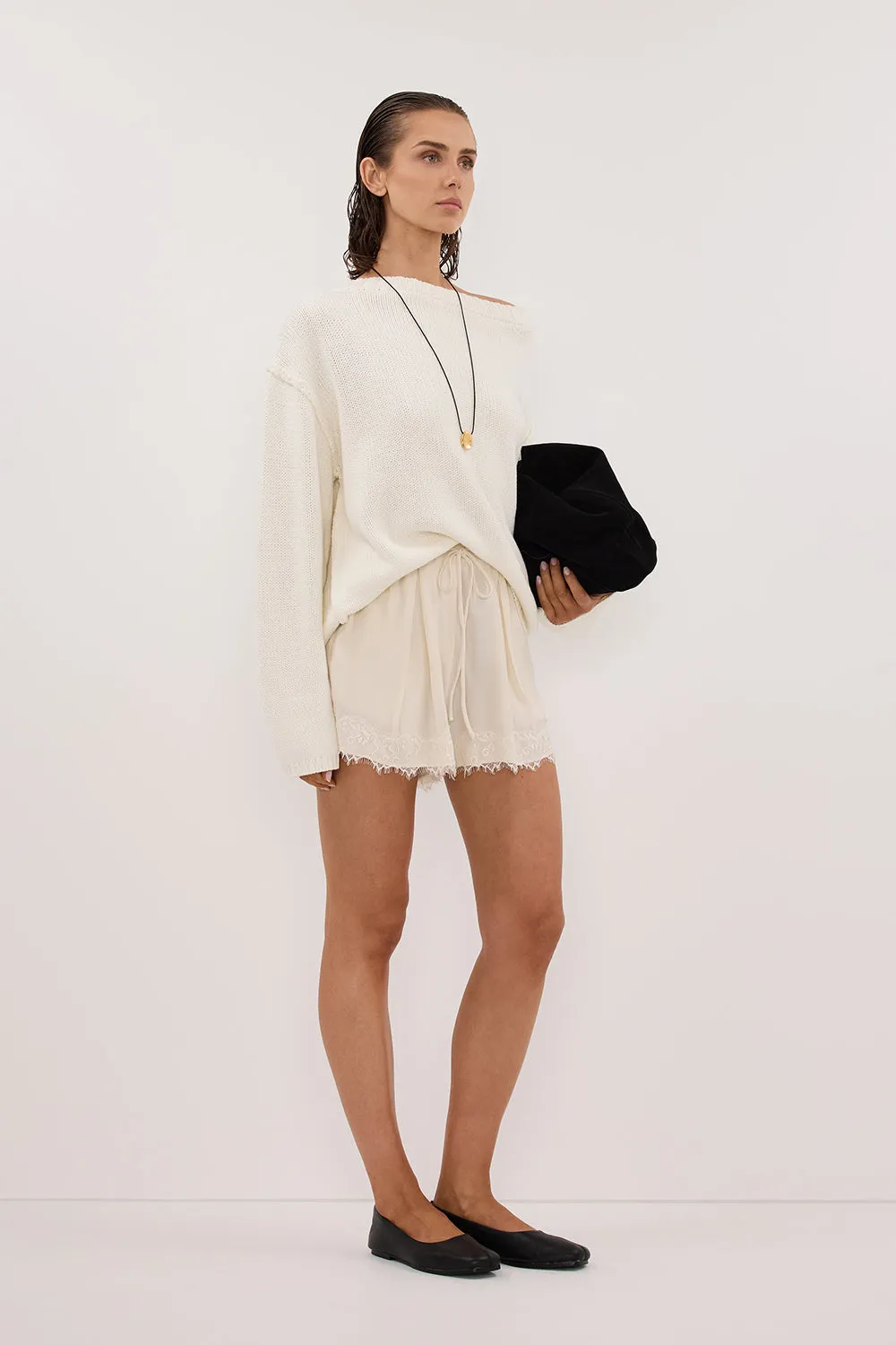 ANDREA SANDSTONE CUPRO LACE SHORT sold by Dissh product image thumbnail 3